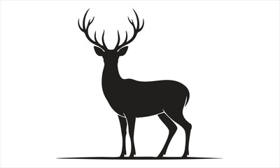 Deer Silhouette Vector Set – Standing, Jumping, Grazing Poses
