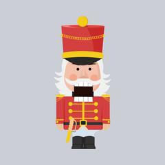 Vector illustration of a nutcracker with sword on a isolated background.