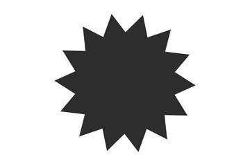 Black starburst badge shape for sale, sticker, discount, label, price tag, promotion banner and marketing design template