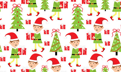 merry christmas new year elf boy holiday winter season happy celebration festive decorative wrapping paper gift boxes