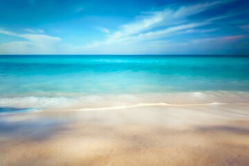 Serene tropical beach with turquoise water and sandy shore