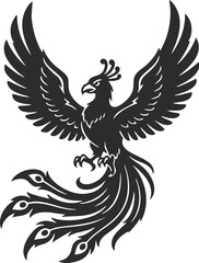 Obraz premium Phoenix Houou Japanese Mythical Bird Vector Illustration