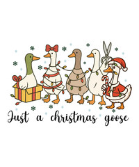 Christmas Goose Illustration for the Holidays
