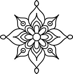 Decorative line art of sarinda with floral motif isolated on white background, Minimal folk string instrument vector illustration, Traditional sarinda outline, Heritage musical instrument line drawing © MinhajulIslam