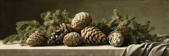 christmas tree with cones