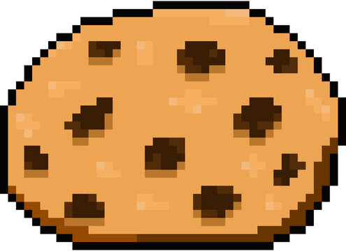 cookie, chocolate chip cookie, pixel art, pixel decoration, pixel, decoration, digital, cookie, snack, y2k, y2k sticker
