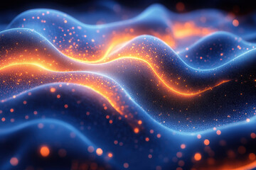 Obraz premium Wave of light shining in the ocean.