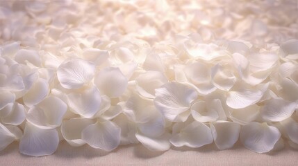 Elegant White Petals Scattered Softly on a Surface During a Serene Moment of Reflection