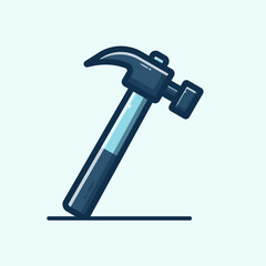 Cartoon claw hammer vector, blue handle hammer illustration for DIY construction repair and handyman tool design