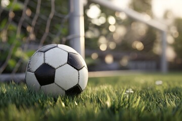 Obraz premium soccer ball on grass