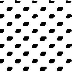 Repeating pattern of black abstract shapes on a white background creating a visually dynamic arrangement
