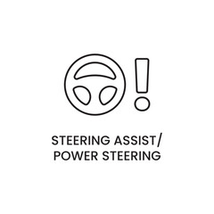 Obraz premium Steering Assist and Power Steering Warning Symbol