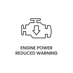 Obraz premium Reduced Engine Power Car Warning Symbol