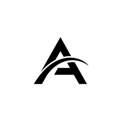 Fototapeta premium Abstract letter A logo design with dynamic swoosh element for modern branding and corporate identity vector illustration