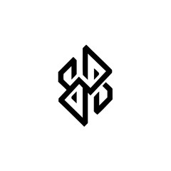 Fototapeta premium Abstract geometric black and white modern vector logo design with sharp edges and symmetry for branding and identity