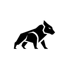 Bull silhouette vector design for logo, icon, and branding elements with strong geometric style and dynamic pose