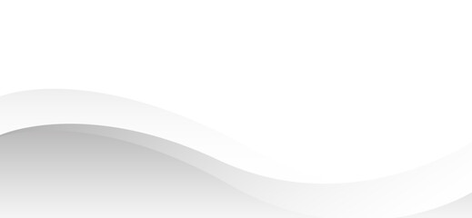 Elegant white and gray wave pattern background features soft, flowing curves and subtle gradient shading, creating a clean and modern aesthetic suitable for versatile designs