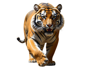 Fototapeta premium Realistic Illustration - Prowling Tiger, Wildlife, Predator, Stripes