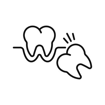 Dental Instruments Line Icon &ndash; Professional Dentist Tools Vector Illustration