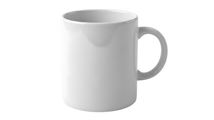 Obraz premium Stock photo of white ceramic coffee mug blank mockup for design promotion and branding presentation on transparent background