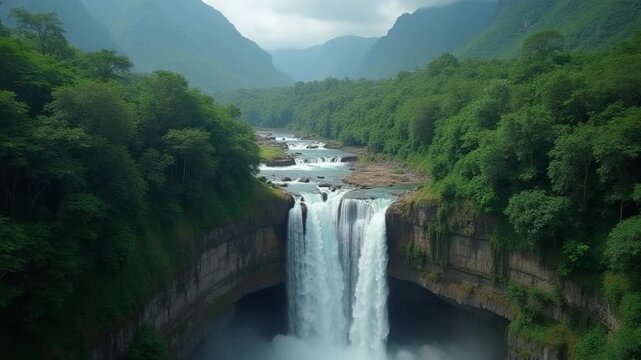 Breathtaking 4K Aerial Footage Nanen Waterfall Ailao Mountain