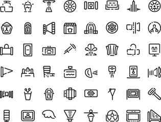 Fototapeta premium cinema and entertainment themes icon Collection bold black line art representing 