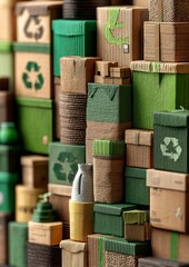 Creative Display of Eco-Friendly Packaging Materials for Responsible Consumption