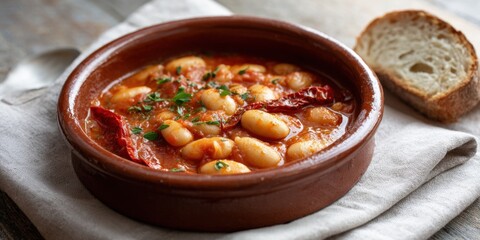 macedonian tavce gravce baked beans in clay pan