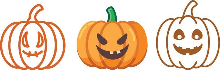  Halloween pumpkin designs with spooky and friendly faces for festive celebrations