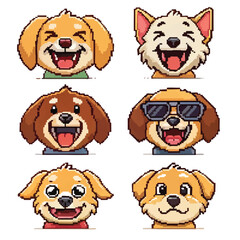 Pixel Art Emoji Pack – Retro 8-Bit Style Vector Icons Collection