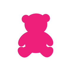 Obraz premium Pink teddy footprint silhouette icon vector flat design.