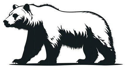 Bear Silhouette Isolated on White Background for Wildlife, Nature, and Animal Design