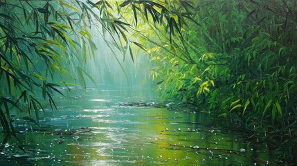 green leaves in water