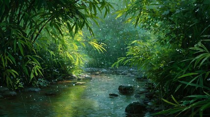 rain in the forest