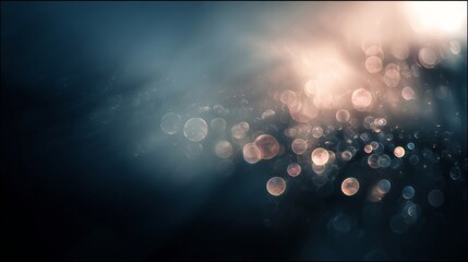 Create stunning visuals with abstract light and bokeh spheres on a deep blue, dreamy backdrop. Perfect for conceptual and creative projects, these elements add a touch of magic and sophistication to