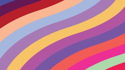 Abstract colorful wavy stripes pattern vibrant gradient background digital art vector