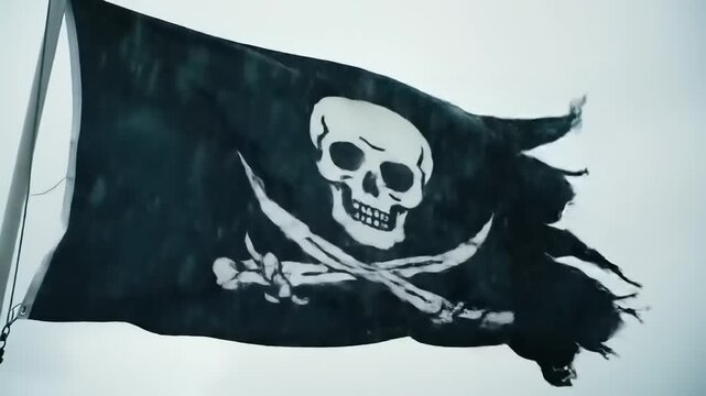 Pirate flag waving