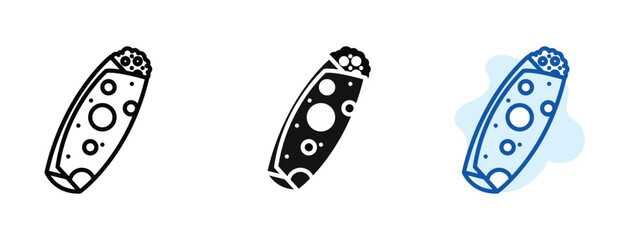 Set of pixel perfect colored Enchiladas icon.eps , 1 Silhouette, 1 Unexpanded, Enchiladas icon symbolizing Mexican tortilla food.