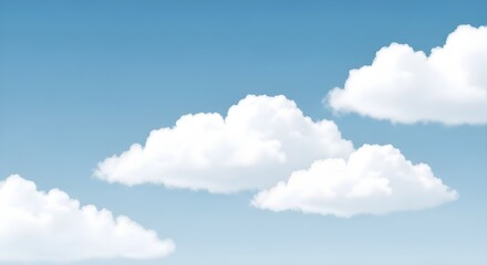 Minimal White Fluffy Clouds on Blue Sky Creative Background Concept