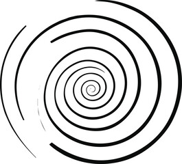 Minimalist line art of music staff lines curving into a spiral