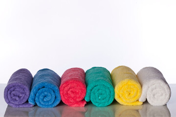 Colorful Towels Studio Portrait with Vibrant Hues and Soft Textures