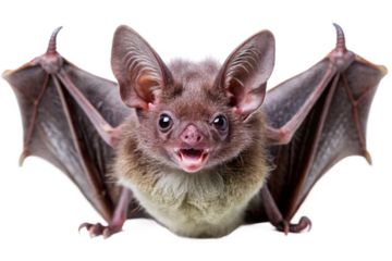 Close-up detail of a vampire bat isolated on a plain background ready for your design projects isolated on transparent background