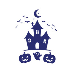 The flat design concept for the Happy Halloween night poster focuses on simplicity, elegance, and ease of recognition.