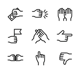 Hand Gesture Icons – Communication, Expression, Interaction