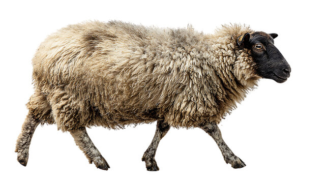 A sheep isolated on transparent background