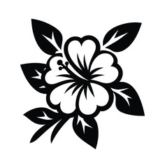 Monochrome Hibiscus Flower Illustration Elegant Floral Design with Tropical Vibes Beautiful Botanical Art for Creative Projects