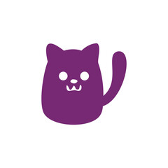 Cute purple cat waving isolated on white background a delightful and whimsical illustration of a feline friend
