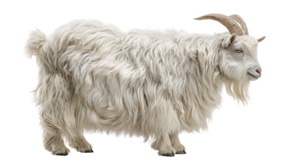 White angora goat isolated on transparent background
