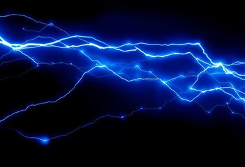 Abstract blue electrical energy streaks across a dark background, vibrant and dynamic,  light,  pattern