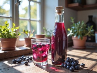 Blackberry juice offers a unique tang with rich, dark tones.